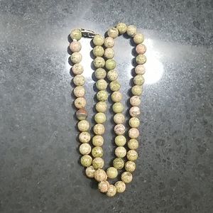 Boho Natural unikite stone necklace